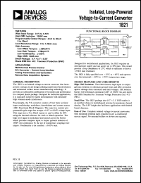 1B21 datasheet: Isolated, Loop-Powered Voltage-to-Current Converter 1B21