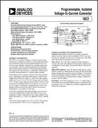 1B22 datasheet: Programmable, Isolated Voltage-to-Current Converter 1B22