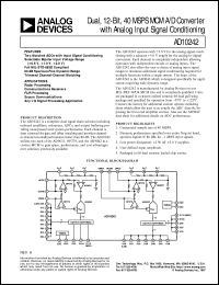 AD10242 datasheet: Dual Channel, 12-Bit, 40 MSPS MCM A/D Converter with DC-Coupled Analog Input Signal Conditioning (AD9042 Core ADC) AD10242