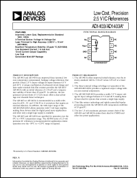 AD1403 datasheet: Low Cost, Precision 2.5V IC References AD1403