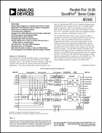 AD1845 datasheet: Parallel-Port 16-Bit SoundPort Stereo Codec AD1845