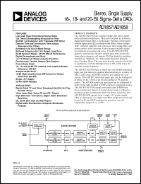 AD1857 datasheet: Stereo, Single Supply 16-, 18- and 20-Bit Sigma-Delta DACs AD1857