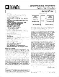 AD1891 datasheet: SamplePort Stereo ASRC for 16-bit lower cost applications AD1891