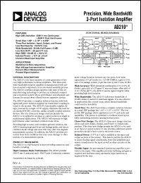 AD210 datasheet: Precision, Wide Bandwidth 3-Port Isolation Amplifier AD210