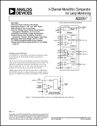 AD22001 datasheet: 5-Channel Monolithic Comparatorfor Lamp Monitoring AD22001