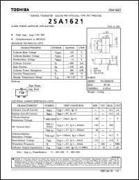 2SA1621 datasheet: Silicon PNP transistor for audio frequency amplifier applications 2SA1621