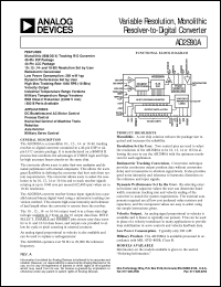 AD2S80A datasheet: Variable Resolution, Monolithic Resolver-to-Digital Converter AD2S80A