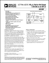 AD5300 datasheet: +2.7 V to +5.5 V, 140 uA, Buffered, Rail-to-Rail 8-Bit DAC in 6-lead SOT-23 AD5300