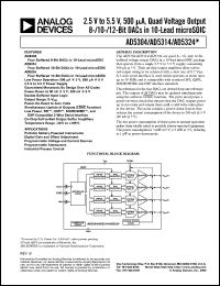 AD5304 datasheet: 2.5 V to 5.5 V, 500 µA, Quad Voltage Output 8-Bit DAC in a 10-Lead MicroSOIC Package AD5304