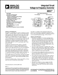 AD537 datasheet: Integrated Circuit Voltage-to-Frequency Converter AD537