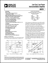 AD620 datasheet: Low Drift, Low Power Instrumentation Amp with set gains of 1 to 1000 AD620