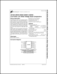 LM139J datasheet: Low Power Low Offset Voltage Quad Comparator LM139J