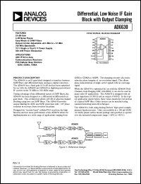 AD6630 datasheet: Differential, Low Noise IF Gain Block with Output Clamping AD6630