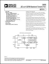 AD7010 datasheet: CMOS JDC p/4 DQPSK Baseband Transmit Port AD7010