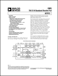AD7013 datasheet: CMOS TIA IS-54 Baseband Receive Port AD7013