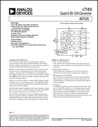 AD7226 datasheet: CMOS, Quad 8-Bit Voltage Output DAC AD7226
