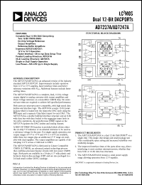 AD7247 datasheet: Dual 12-Bit DACPORT with Parallel Load AD7247