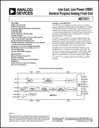 AD73311 datasheet: Single-Channel, 3 V and 5 V Front-End Processor for General Purpose Applications Including Speech and Telephony AD73311