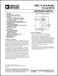 AD7476 datasheet: 1MSPS, 12-Bit ADC in 6 Lead SOT-23 AD7476
