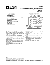 AD7564 datasheet: +3.3 V/+5 V, Low Power, Quad 12-Bit CMOS DAC AD7564