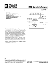 AD7720 datasheet: CMOS Sigma-Delta Modulator with 90 dB Dynamic Range AD7720