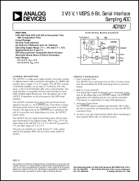 AD7827 datasheet: 3/5V, 1 MSPS, 8-Bit, Serial Interface Sampling ADC AD7827