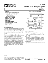 AD7869 datasheet: CMOS, Complete 14-Bit Analog I/O System AD7869