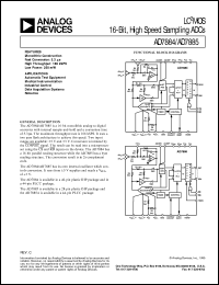 AD7885 datasheet: 16-bit monolithic analog-to-digital converter with a byte reading structure. AD7885