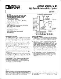 AD7891 datasheet: True Bipolar Input, Single Supply, Parallel, 8-Channel, 12-Bit High Speed Data Acquisition System AD7891