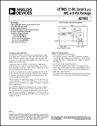 AD7893 datasheet: True Bipolar Input, Single Supply, 12-Bit, Serial 6 µs ADC in 8-Pin Package AD7893