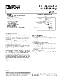AD7894 datasheet: True Bipolar Input, 5 V Single Supply, 14-Bit, Serial 4.5 µs ADC in 8-Pin Package AD7894