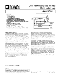 AD800 datasheet: PLL-Based Clock Recovery Circuit, for Data Rates <90 Mbps, Nominal Loop Bandwidth Of 0.1% of the Center Frequency AD800