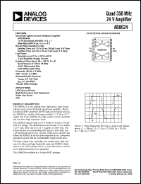 AD8024 datasheet: Quad 350 MHz 24 V Amplifier AD8024