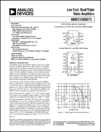 AD8073 datasheet: Low Cost, Dual/TripleVideo Amplifiers AD8073