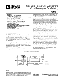 AD808 datasheet: Fiber Optic Receiver Consuming 400 mW and Operating from a Single Power Supply at either +5 V Or +5.2 V AD808