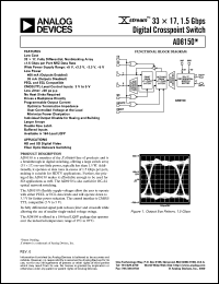 AD8150 datasheet: 1.5 Gb/s, 33x17 Digital Crosspoint Switch AD8150