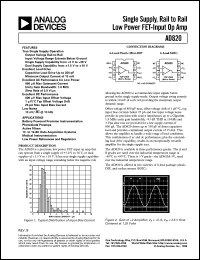 AD820 datasheet: Single Supply, Rail to Rail Low Power FET-Input Op Amp AD820