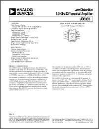 AD8350 datasheet: 1.0 GHz Differential Amplifier AD8350