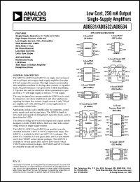 AD8534 datasheet: Low Cost,  250 mA Output Quad-Supply Amplifiers AD8534