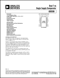 AD8598 datasheet: Dual 7 ns Single Supply Comparator (10/98) AD8598