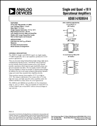 AD8644 datasheet: Single Supply 18 V Rail-to-Rail In/Out 70 mA Quad Op Amp AD8644