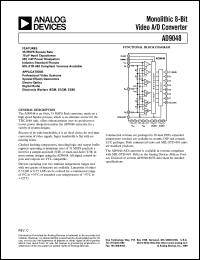 AD9048 datasheet: Monolithic 8-Bit Video A/D Converter AD9048