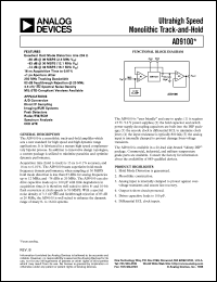 AD9100 datasheet: Ultrahigh Speed Monolithic Track-and-Hold AD9100