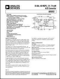 AD9203 datasheet: 10-Bit, 40 MSPS, Low-Power Analog-to-Digital Converter AD9203