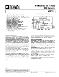 AD9226 datasheet: 12-Bit, 65 MSPS Analog-to-Digital Converter AD9226