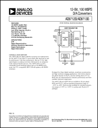 AD9712B datasheet: 12-Bit, 100 MSPS, ECL Compatible DAC AD9712B