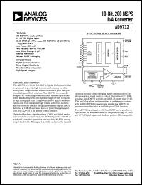 AD9732 datasheet: 10-Bit, 200 MSPS DAC AD9732