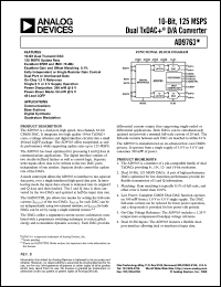 AD9763 datasheet: 10-Bit, 125 MSPS Dual TxDAC+® AD9763