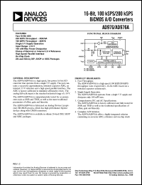 AD976A datasheet: 16-Bit, 200 kSPS, Parallel I/O A/D Converter AD976A