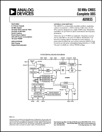AD9835 datasheet: Complete DDS With 10-Bit On-Chip DAC AD9835